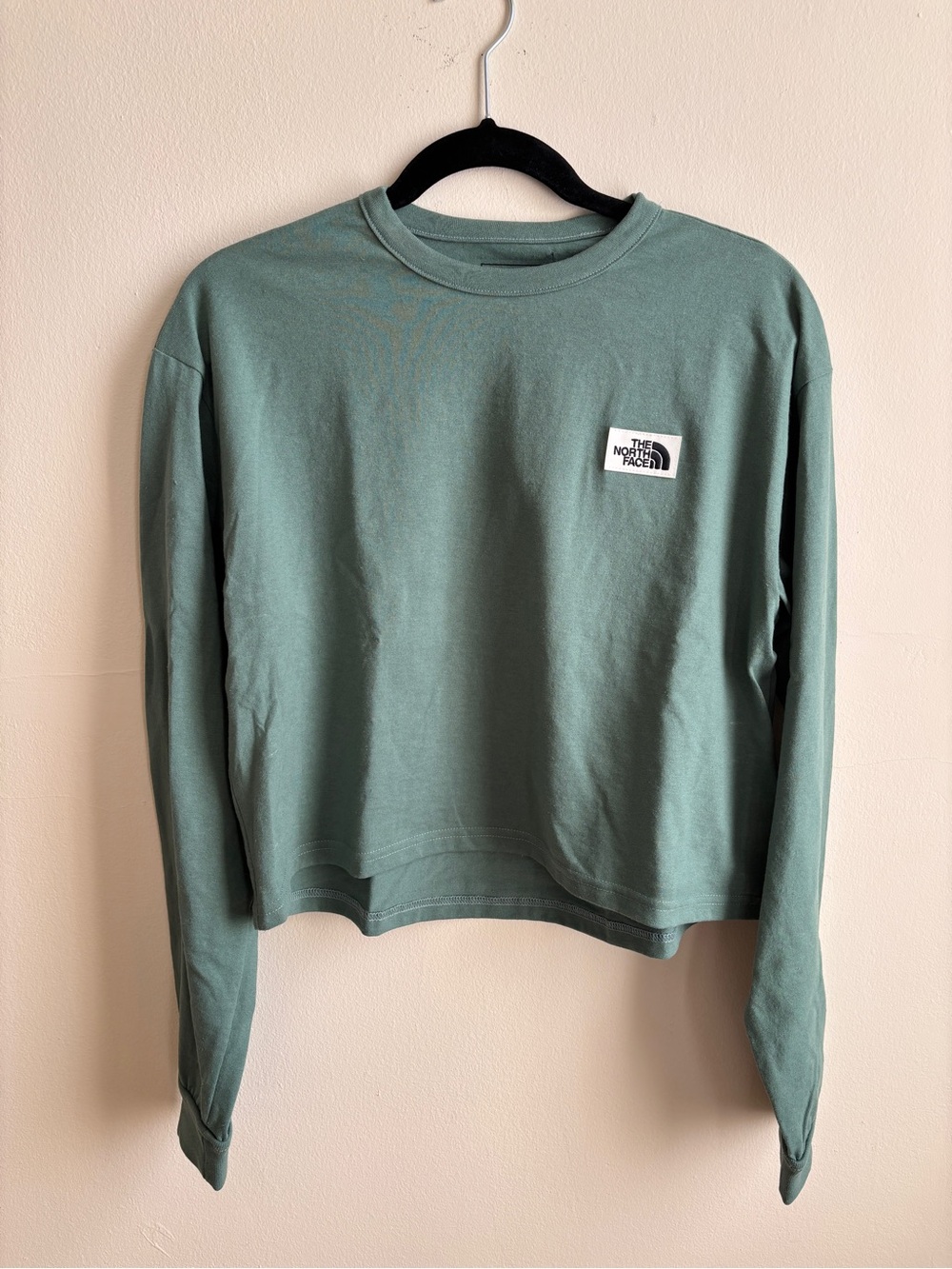 The North Face Dark Sage Long Sleeve Heritage Patch Tee